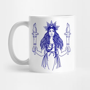 Blue Sky and Sea Goddess Hecate Mug